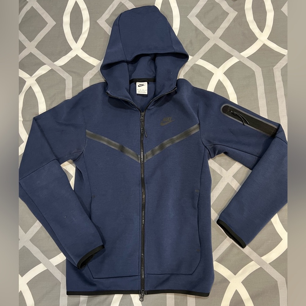 Men’s Nike Tech Zip Up Sweatshirt, Size- XS, Color- Blue